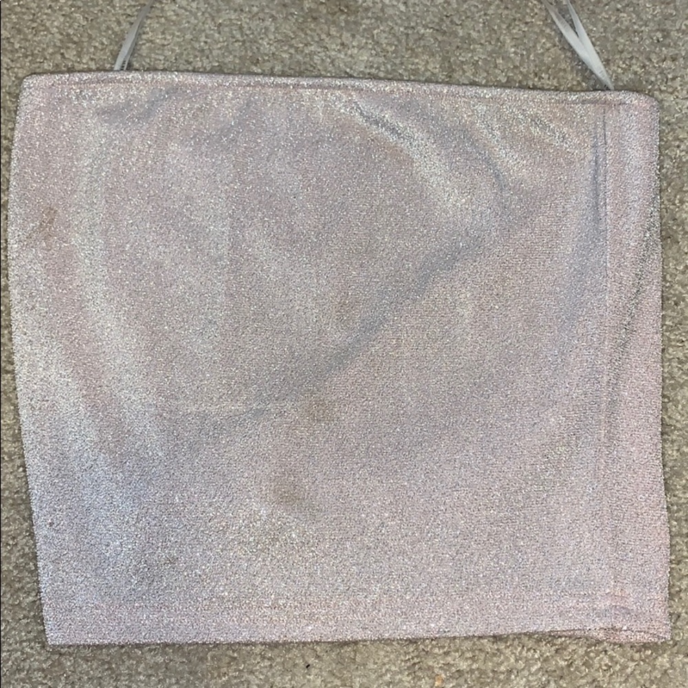 Sparkly pink tube top